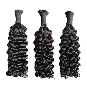 印度洋水波人发7A未加工散装无缠结松散深卷曲雷米发毛机双纬纱100克束 - Product Image 4