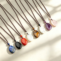 Pendentif en cristal naturel en forme de goutte d'eau, améthyste irrégulière, quartz rose, pierre de guérison pour la création de colliers et accessoires de bijoux DIY