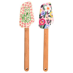 Fabricante al por mayor espátula de silicona con raspador de mermelada desmontable con mango de madera cuchillo para hornear crema pastelera mantequilla para uso doméstico - Product Image 5