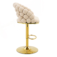 Chaise à bulles gonflable de luxe réglable pour comptoir de cuisine, chaises de bar modernes en velours avec pieds dorés