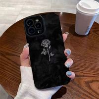 Coques de téléphone portable antichoc de luxe avec fleurs pour iPhone 17 Air 16 Plus Pro Max 15 14 13 12 11 X – Housse de protection arrière personnalisable avec logo