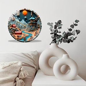 Orologio <span class=keywords><strong>da</strong></span> <span class=keywords><strong>Parete</strong></span> Industriale in Vetro <span class=keywords><strong>da</strong></span> 12 Pollici con Dettagli Rustici in Metallo e Finitura Invecchiata - Product Image 3