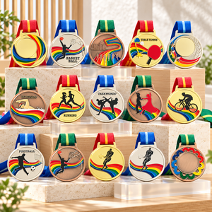 Semi-Custom <b>Sports</b> <b>Medals</b> for Running Basketball Football Soccer Swimming Taekwondo Tournament Awards OEM ODM - Product Image 1