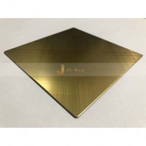 LL197 Customized 304 Gold Black PVD Coated Brushed Cross Hairline Finish Stainless Steel <b>Sheets</b> Plate Cutting & Bending Service - Product Image 3