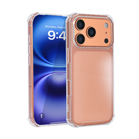 Coque transparente pour iPhone 17 Pro Max antichoc avec coussinets d'air aux coins, anti-jaunissement, fine, en acrylique transparent rigide et TPU
