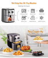 Friteuse à air commerciale de haute qualité, capacité carrée de 5,5/6,5 L, électrique, antiadhésive, garantie 1 an pour usage domestique