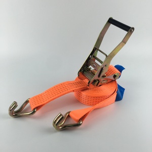 Sangle d'arrimage à cliquet robuste avec crochets en S, capacité de charge de 5 tonnes, ceinture d'arrimage pour le transport, la moto, la remorque - Product Image 1