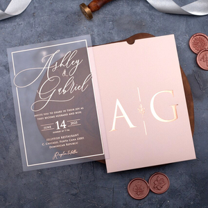 Ensemble d'invitations de mariage de luxe en typographie, personnalisées, en papier coton gaufré 3D, avec un design élégant en relief européen - Product Image 2