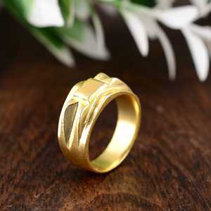 Geometric Minimalist Band <b>Rings</b> 18k Gold Plated Brass <b>Rings</b> Wholesale Punk <b>Rings</b> For <b>Men</b> - Product Image 5