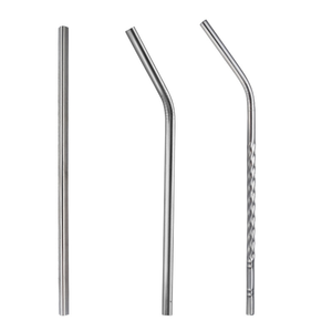 Pailles réutilisables en acier inoxydable SFST0303, 6 droites, 6 courbées, personnalisables - Product Image 6