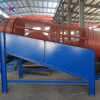 1-2 TPH Rotary Trommel Screen Drum Scrubber untuk Pencucian dan Penyaringan Emas Aluvial dan Berlian