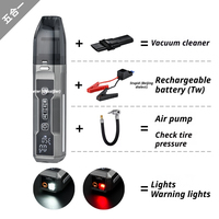 Démarreur de voiture 5 en 1 ABS, gonfleur de pneus, kit d'urgence pour voiture 14,8 V avec manomètre numérique