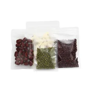 Bolsas de plástico con cremallera directa de fábrica, embalaje de alimentos/bolsa con cremallera, bolsas de plástico ambientales con parte superior plana con cremallera