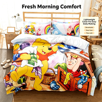 Juego de cama ChamXue, funda nórdica, fundas de almohada, serie de dibujos animados de animales, juego de cama moderno de 3 uds para impresión de tela de microfibra 200TC
