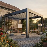 Pergola motorisée Airfun chinoise 3x4 avec toit rétractable à lames orientables en aluminium, système d'ombrage étanche pour jardin