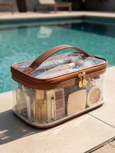 Transparent Window Cosmetic Bag Custom Logo <b>Cases</b> Pouch <b>Makeup</b> Bag Cosmetic <b>Case</b> - Product Image 2