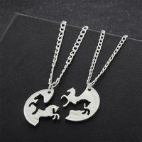 Collier avec pendentif en forme de cœur de cheval et de cerf, puzzle animal, meilleurs amis, cadeaux d'amitié, colliers BFF pour femmes et hommes