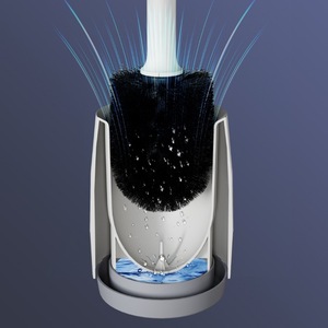 Plastic Toilet <b>Brush</b> with Base Set Household No Dead Corner Toilet <b>Brush</b> Nylon Hair Bathroom Cleaning <b>Brush</b> - Product Image 4