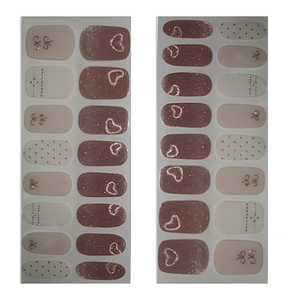 Adorables pegatinas de uñas semicuradas con forma de corazón, estilo coreano, impermeables, de gel UV, no tóxicas, libres de BPA, en bolsa a granel, de cartón. - Product Image 2