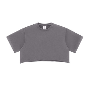 Completo Set Coordinato <span class=keywords><strong>Donna</strong></span> 2026: T-Shirt Vintage in Cotone French Terry Effetto Acido e Shorts Cropped Stile Hip Hop Streetwear - Nuova Collezione Hot per Ragazze - Product Image 4