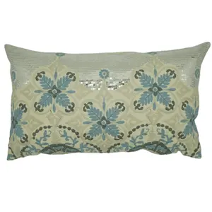 Modern design cotton sequin embroidery pillow case, china wholesale rectangle pillow