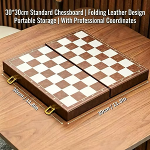 Juego de <span class=keywords><strong>Ajedrez</strong></span> de Lujo de Madera Maciza 30x30cm con Piezas Ponderadas de 3 Pulgadas, Caja Plegable de Cuero, Estilo Staunton, para Torneos Profesionales y Juego de Estrategia en Interiores - Product Image 5