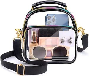 Sac fourre-tout transparent imperméable pour maquillage, écologique, pour femmes, avec fermeture à glissière, en PVC - Product Image 2