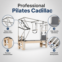 Cama de Pilates de Madera de Roble para Estudio, Máquina Reformer, Silla Cadillac, Corrector de Columna, en Oferta, Kit Premium de Pilates Reformer