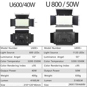 Lampe vidéo LED-600 LED Lumière de photographie professionnelle Dimmable 3200-5600K pour Studio Live Stream Makeup <span class=keywords><strong>Photo</strong></span> Live Photography - Product Image 6