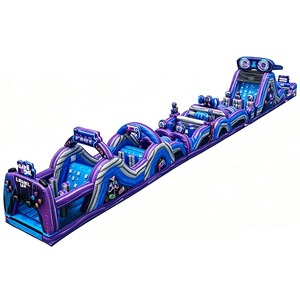 Castillo Inflable con Tobogán y Obstáculos con Temática Navideña Radical Run, Desafío de Carrera Inflable, Uso Comercial, PVC - Product Image 3