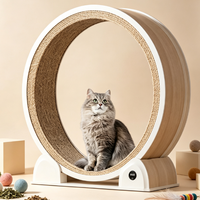 Nouveau design 2026 : Arbre à chat en plastique blanc, grand format, avec roulettes, charge solaire, compteur intégré, sûr pour l'extérieur, en carton
