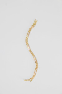 Pulseras y Brazaletes de Moda con Dije Rectangular de Zirconia Chapado en Oro de 22k y Cadena de Cobre Chapado en Oro con Aleación de Cobre - Product Image 2