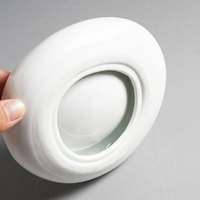 Plato de Postre Escultural Blanco TESSWANG con Borde Profundo y Redondeado para Restaurantes de Alta Cocina, Vajilla al por Mayor para Hoteles