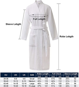 Accappatoio Unisex con collo a scialle in cotone a maniche lunghe con Logo personalizzato Hotel Waffle accappatoio <span class=keywords><strong>Kimono</strong></span> Spa per donne e uomini - Product Image 6