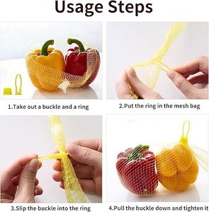 Eco Friendly Reusable Washable Mesh Produce Bags, Drawstring Vegetable Fruit <b>Storage</b> Net Bags - Product Image 6