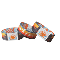 Bracelets promotionnels fantaisie personnalisés en polyester extensible imprimé par transfert thermique, imitation tissée antique, fabriqués au Guangdong