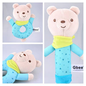 Gbee Nouveau hochet à main en tissu tricoté coloré Jouet apaisant pour bébé Bâton animal Jouet en peluche de 0 à 1 an - Product Image 3