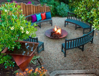 Table de feu de patio avec foyer au gaz pour l'extérieur