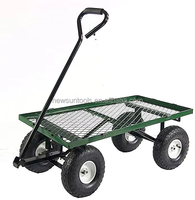 Chariot de jardin pliable à quatre roues en acier inoxydable QIDI OEM avec plateforme pour outils – Fournisseur d'usine