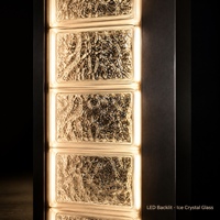 Cloison en verre cannelé lumineuse LED de luxe léger, séparateur de pièce en acier inoxydable pour entrée, taille personnalisée