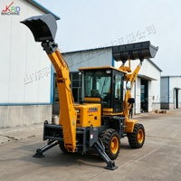 Chargeuse-pelleteuse compacte, dimensions globales 5800*1850*2800 mm, garde au sol minimale de 300 mm pour chantier étroit