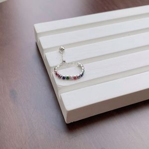 Dylam Trendy 925 <b>Sterling</b> <b>Silver</b> Rhodium Plated Women Fine Jewelry Link Chain <b>Adjustable</b> Rainbow Tennis Zirconia <b>Rings</b> - Product Image 4