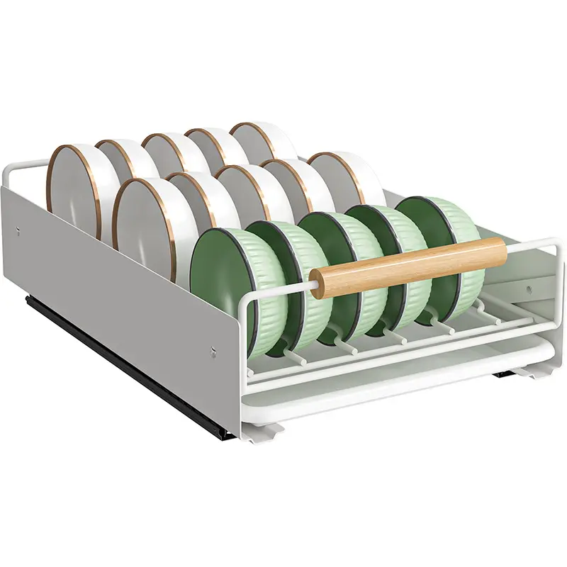 Kitchen dish storage rack built-in pull-out dish rack drawer type storage rack partition dish basket