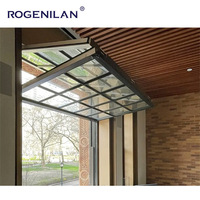 Fenêtres pliantes verticales noires en aluminium à double vitrage Rogenilan pour usage commercial en gros