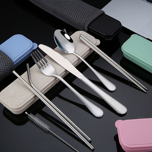 التخييم أدوات المائدة أدوات المائدة الفولاذ المقاوم للصدأ ملعقة شوكة عيدان السفر مجموعة - Product Image 5