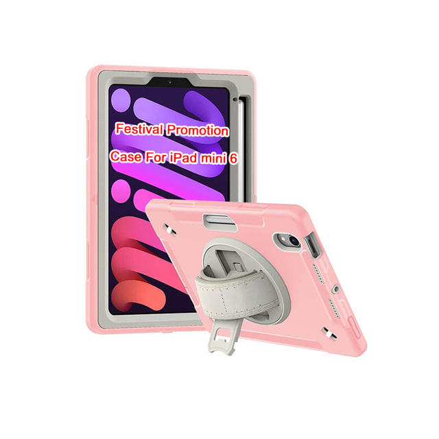[ Festival Promotion ] Pink Tpu Pc Kickstand Anti Scratch Shockproof Tablet Case for Ipad Mini 6 8.3 Inch Tablet Case for Kids