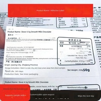 Impression d'étiquettes de codes-barres, nom des aliments, liste des ingrédients des boissons, fabrication à Guangzhou, étiquettes autocollantes en PVC personnalisées bilingues