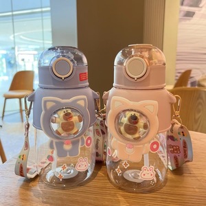 Tazze fredde con coperchi trasparenti in PP e cannucce per pancia a doppio clima di montagna bicchieri di plastica per promemoria bevande bicchieri per bambini - Product Image 3