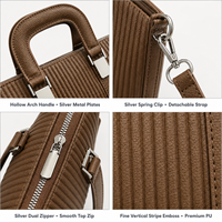 Sac fourre-tout en cuir PU marron OEM pour femme, sac à bandoulière rétro à poignée supérieure, grande capacité, sac à main vintage, nouveau style automne