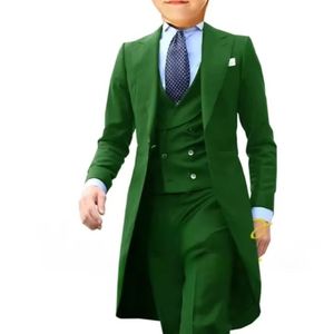 Ensemble de costume classique 3 pièces pour garçons : Blazer blanc formel + <span class=keywords><strong>Gilet</strong></span> et pantalon – Tenue de mariage, anniversaire, garçon d'honneur – Vêtements pour enfants - Product Image 2